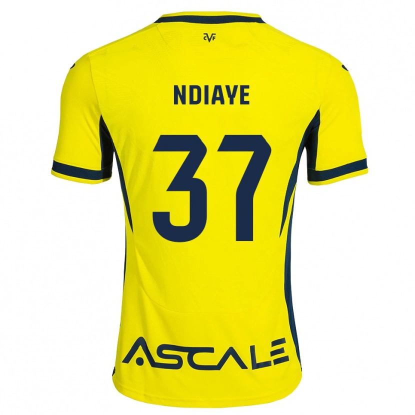 Danxen Criança Camisola Serigne Ndiaye #37 Amarelo Preto Vermelho Principal 2026/27 Camisa