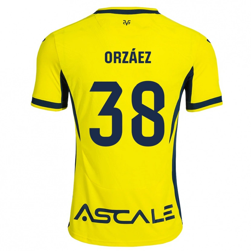 Danxen Criança Camisola Sergio Orzáez #38 Amarelo Preto Vermelho Principal 2026/27 Camisa