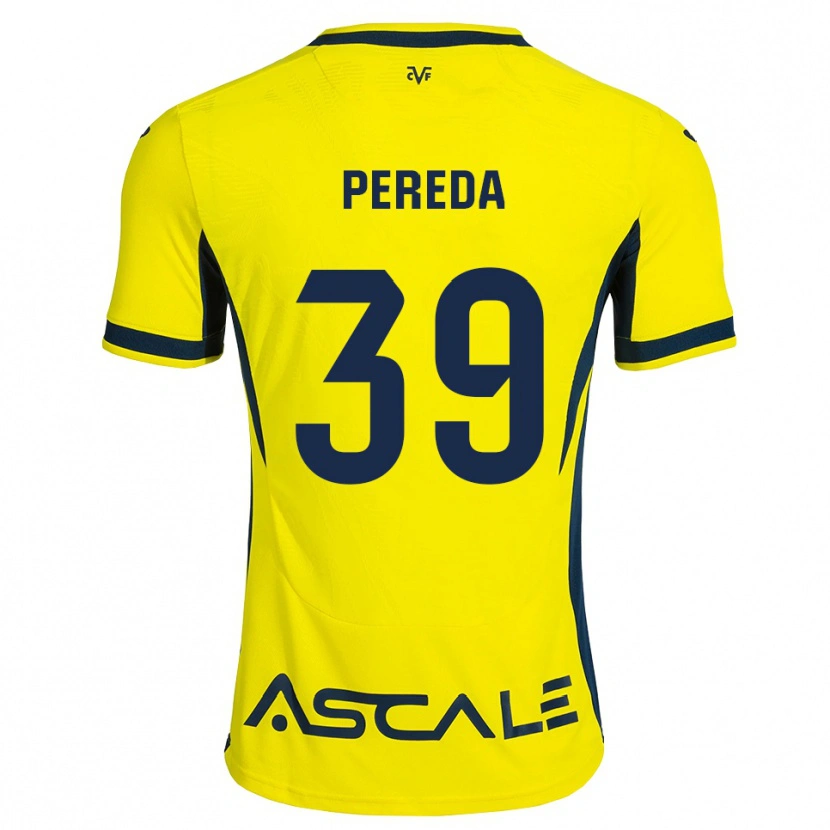 Danxen Criança Camisola Pablo Pereda #39 Amarelo Preto Vermelho Principal 2026/27 Camisa