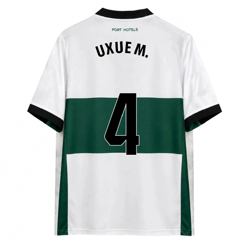 Danxen Criança Camisola Uxue Mendia Fernández #4 Verde Branco Vermelho Principal 2026/27 Camisa