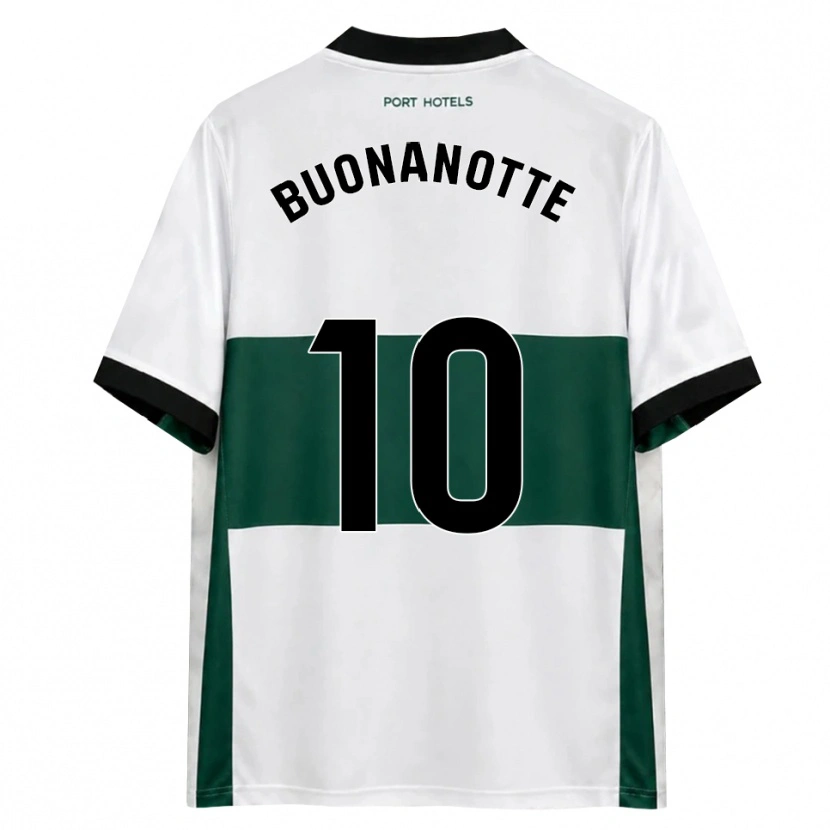 Danxen Criança Camisola Facundo Buonanotte #10 Verde Branco Vermelho Principal 2026/27 Camisa