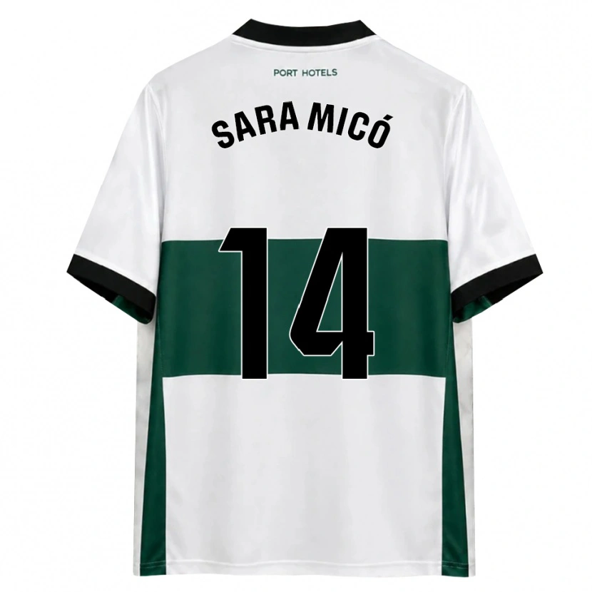 Danxen Criança Camisola Sara Micó #14 Verde Branco Vermelho Principal 2026/27 Camisa