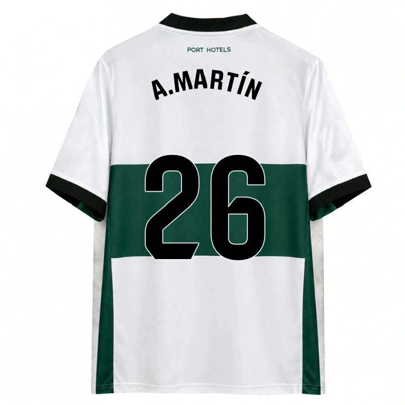 Danxen Criança Camisola Alejandro Martín #26 Verde Branco Vermelho Principal 2026/27 Camisa