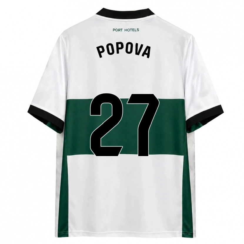 Danxen Criança Camisola Ángela Popova Fedorova #27 Verde Branco Vermelho Principal 2026/27 Camisa