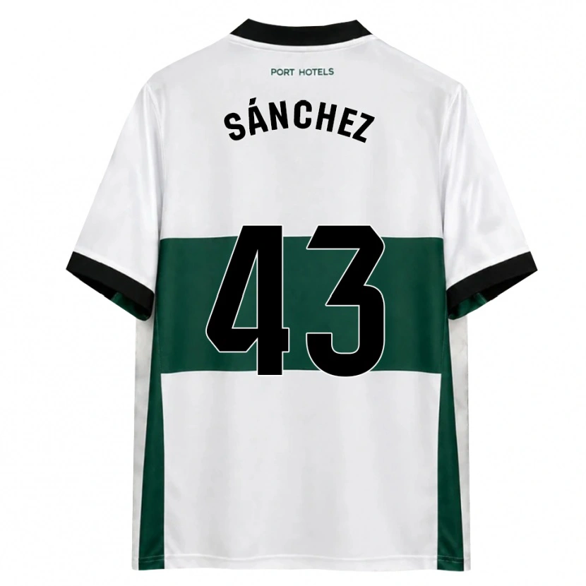 Danxen Criança Camisola Diego Sánchez #43 Verde Branco Vermelho Principal 2026/27 Camisa