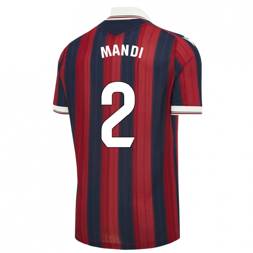 Danxen Criança Camisola Aïssa Mandi #2 Azul Meia-Noite Vermelho Principal 2026/27 Camisa