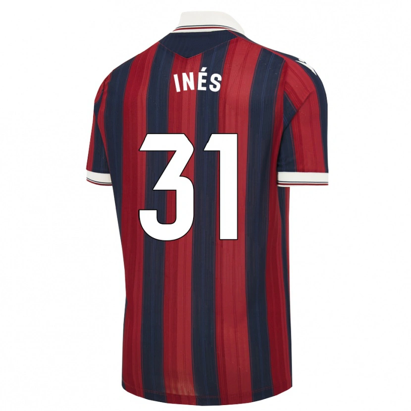 Danxen Criança Camisola Inés Rizo #31 Azul Meia-Noite Vermelho Principal 2026/27 Camisa