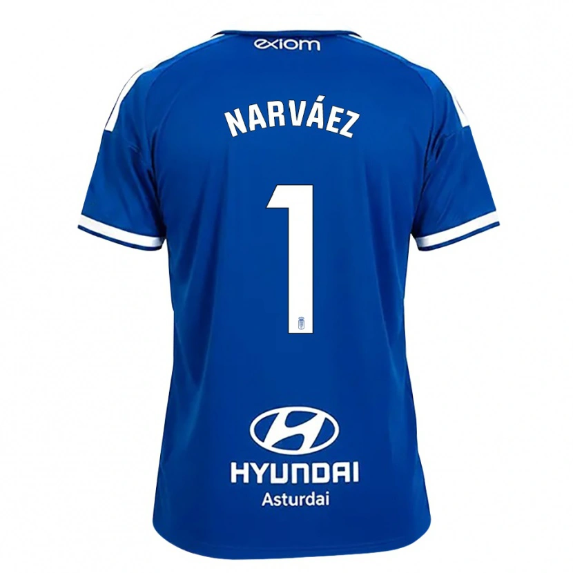 Danxen Criança Camisola Miguel Narváez #1 Azul Médio Branco Principal 2026/27 Camisa