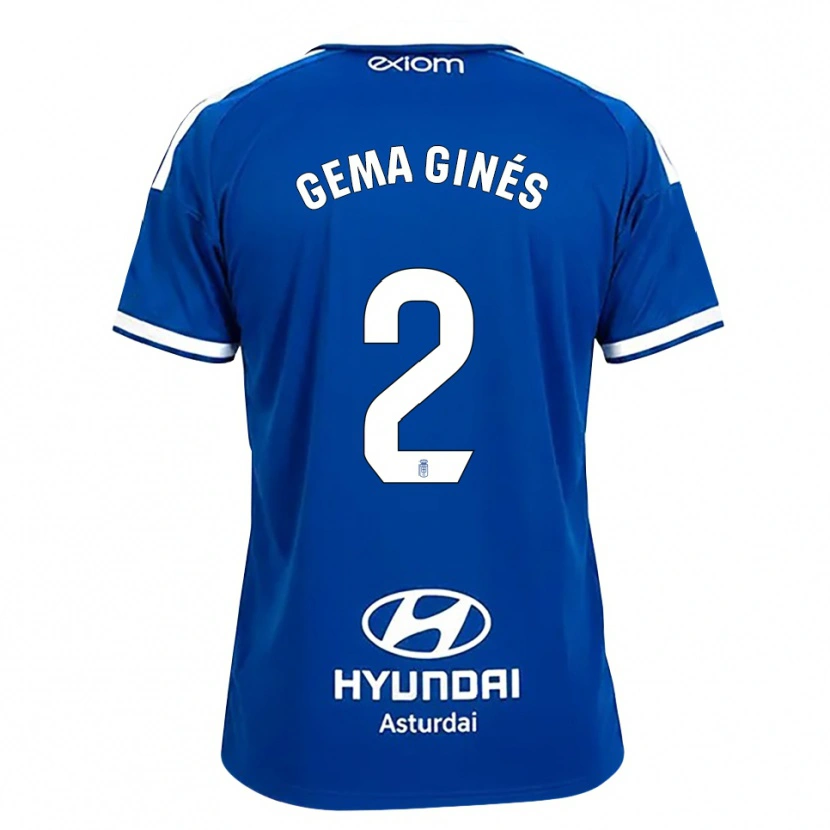 Danxen Criança Camisola Gema Ginés #2 Azul Médio Branco Principal 2026/27 Camisa