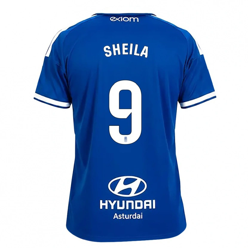 Danxen Criança Camisola Sheila Elorza Hernández #9 Azul Médio Branco Principal 2026/27 Camisa