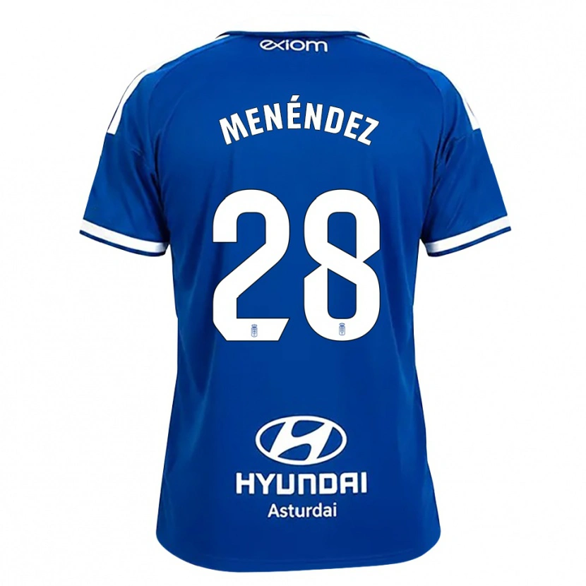Danxen Criança Camisola Diego Menéndez #28 Azul Médio Branco Principal 2026/27 Camisa