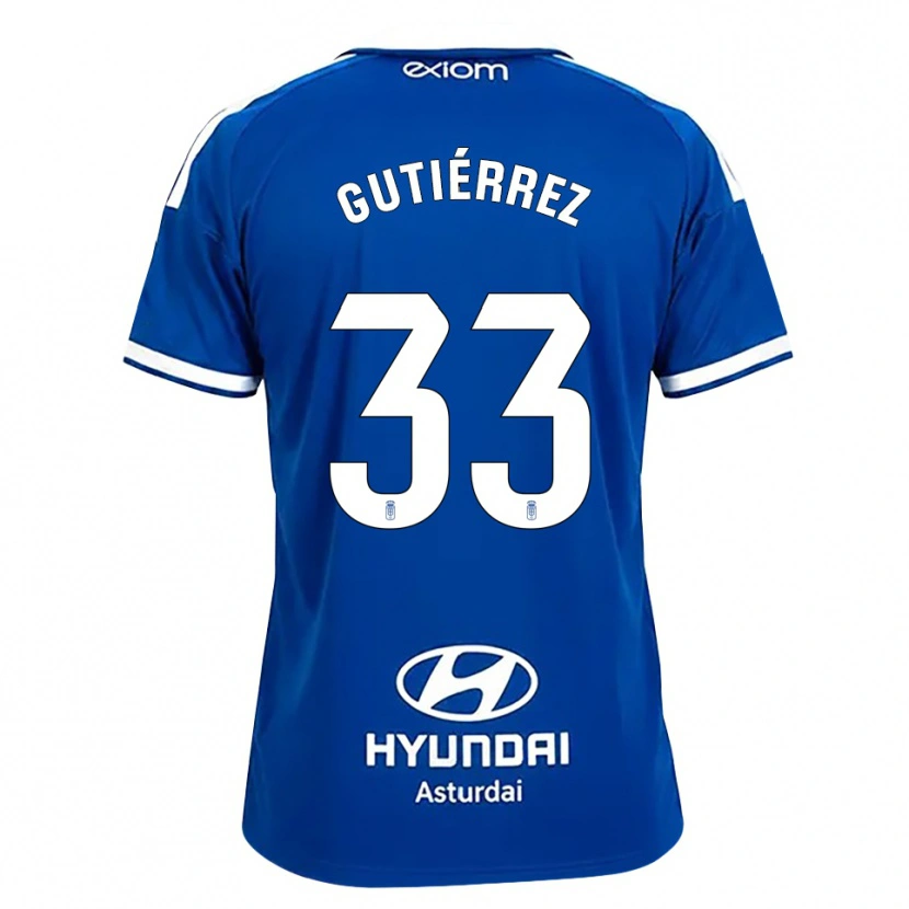 Danxen Criança Camisola Raúl Gutiérrez #33 Azul Médio Branco Principal 2026/27 Camisa
