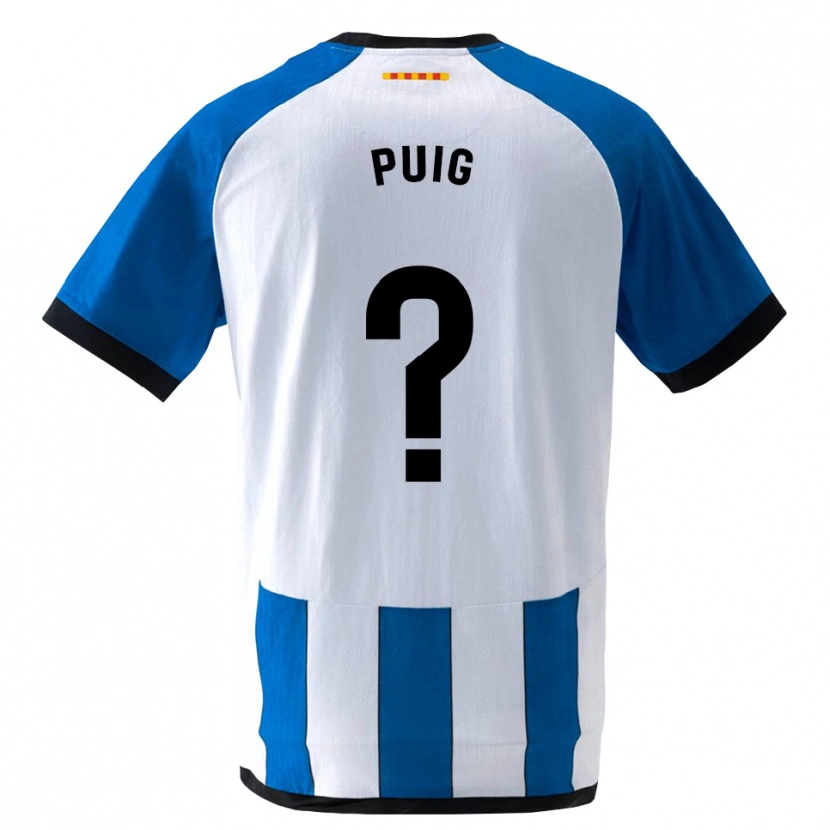 Danxen Criança Camisola Pol Puig #0 Azul Real Branco Principal 2026/27 Camisa