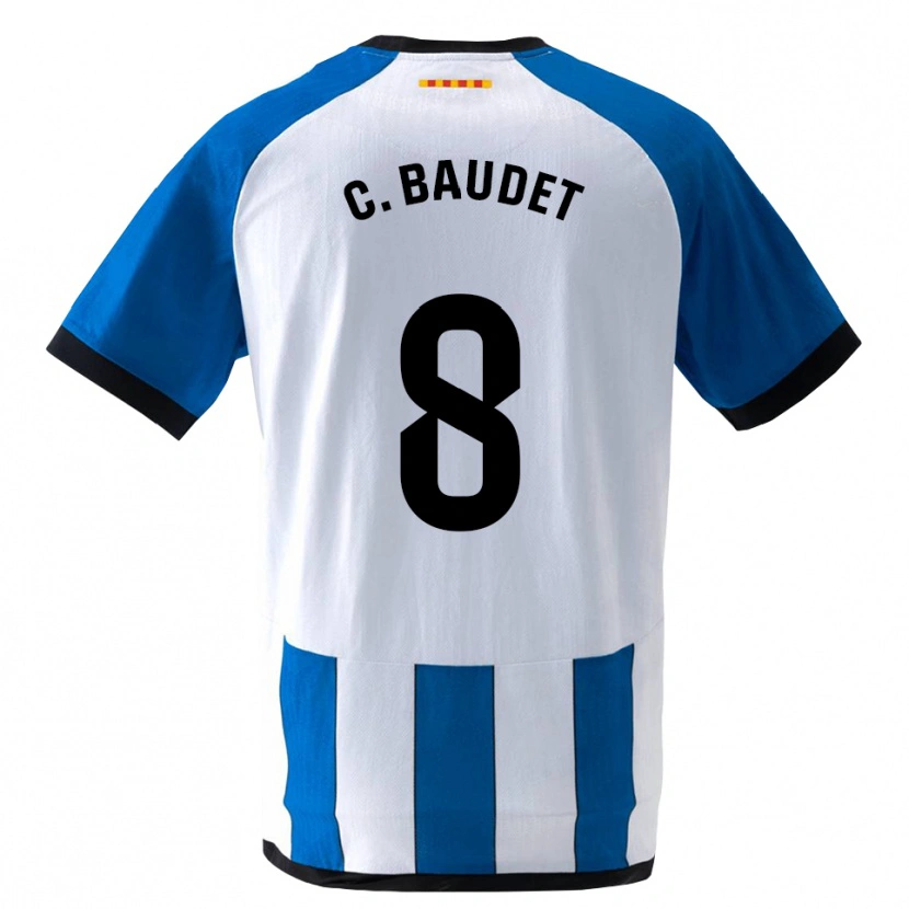 Danxen Criança Camisola Cristina Baudet Lucena #8 Azul Real Branco Principal 2026/27 Camisa