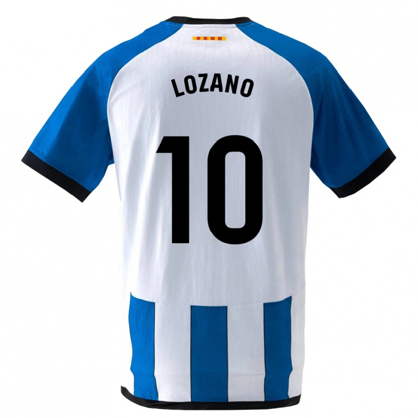 Danxen Criança Camisola Pol Lozano #10 Azul Real Branco Principal 2026/27 Camisa