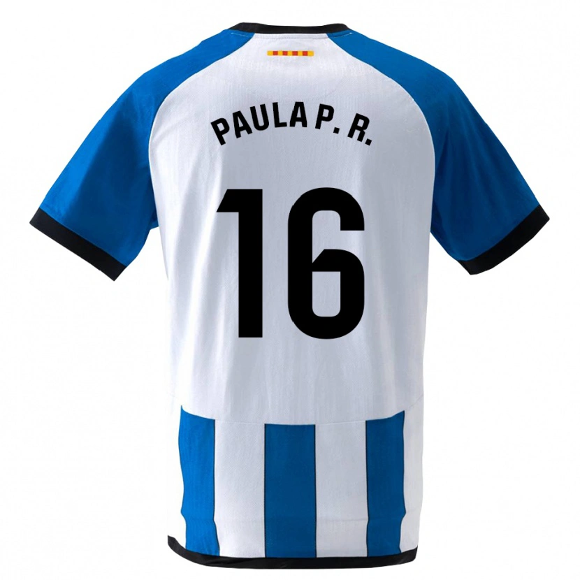 Danxen Criança Camisola Paula Perea Ramírez #16 Azul Real Branco Principal 2026/27 Camisa