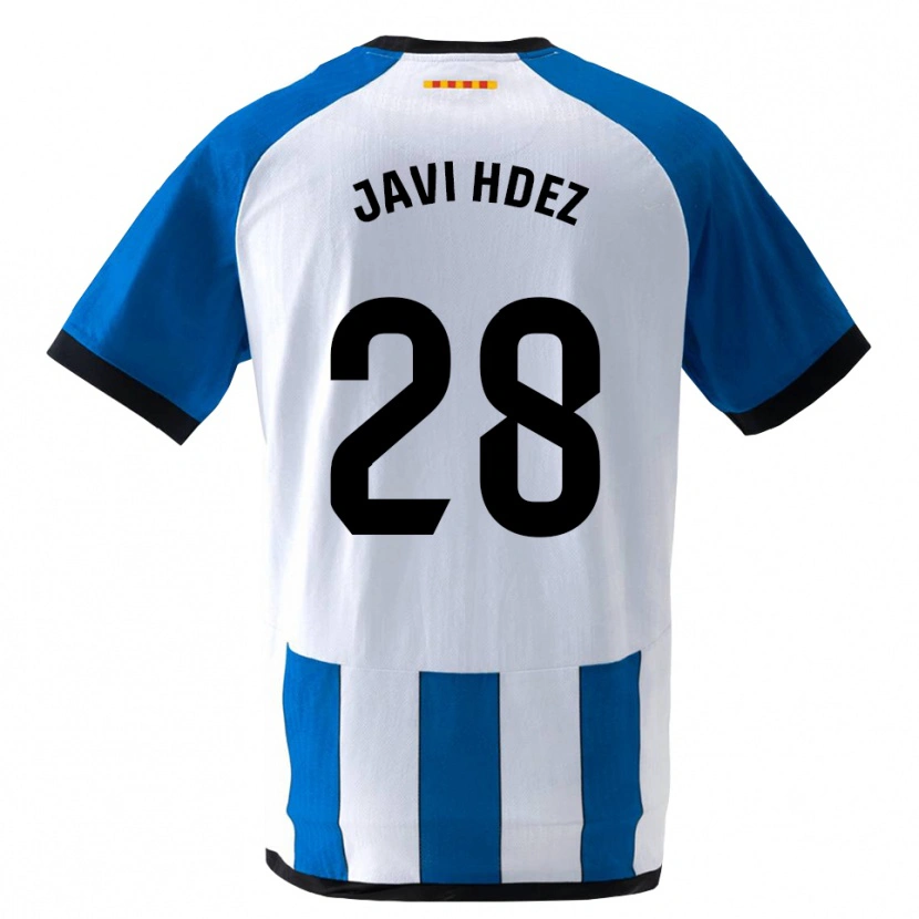 Danxen Criança Camisola Javi Hernández #28 Azul Real Branco Principal 2026/27 Camisa