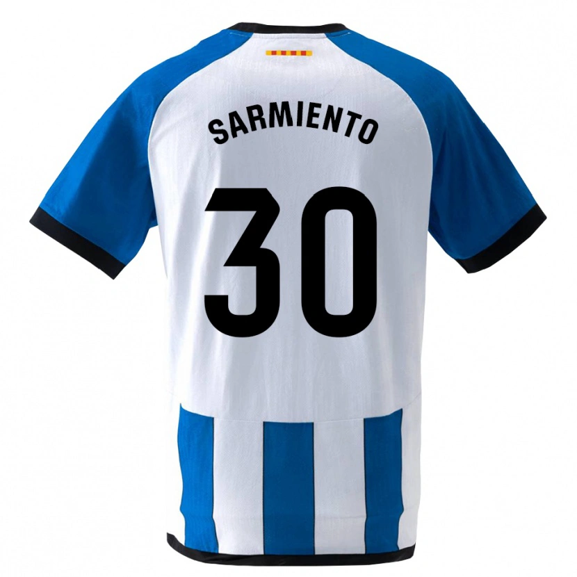 Danxen Criança Camisola Izan Sarmiento #30 Azul Real Branco Principal 2026/27 Camisa