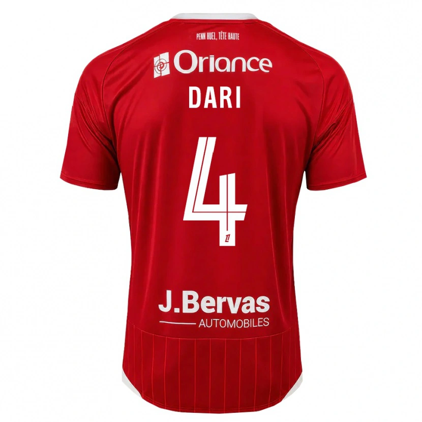 Danxen Criança Camisola Achraf Dari #4 Branco Vermelho Principal 2026/27 Camisa