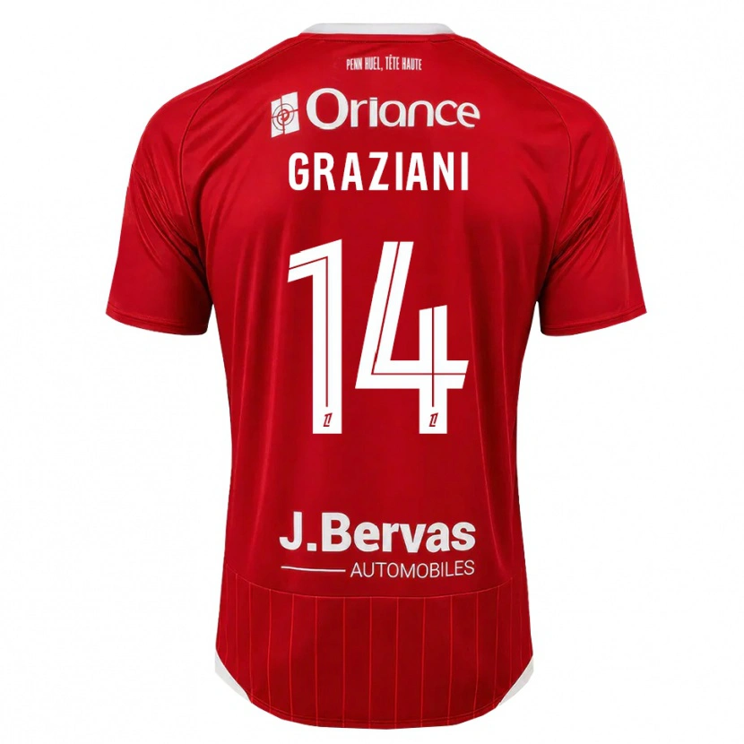 Danxen Criança Camisola Kelyan Graziani #14 Branco Vermelho Principal 2026/27 Camisa