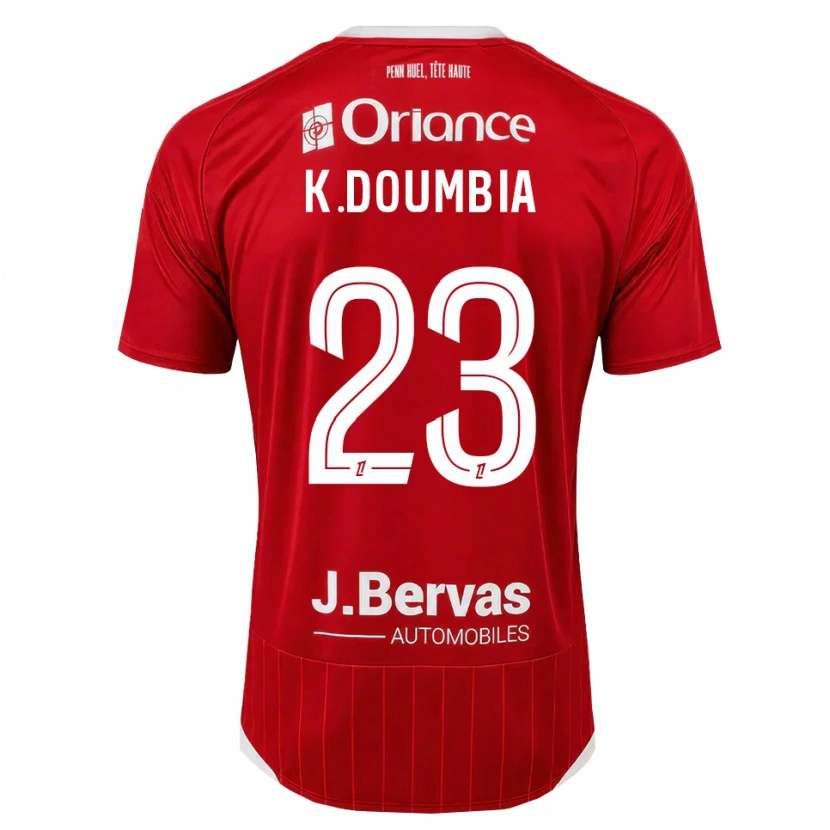 Danxen Criança Camisola Kamory Doumbia #23 Branco Vermelho Principal 2026/27 Camisa