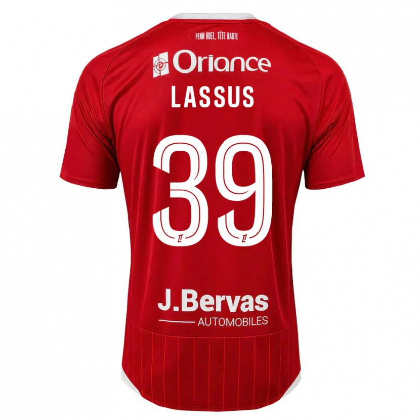 Danxen Criança Camisola Axel Lassus #39 Branco Vermelho Principal 2026/27 Camisa