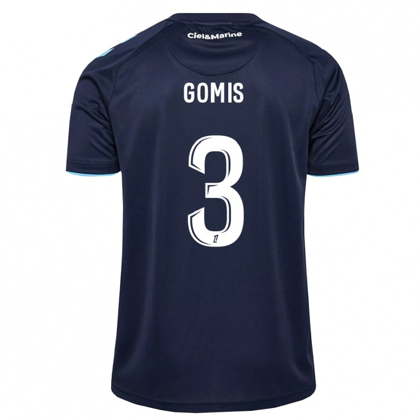 Danxen Criança Camisola Georges Gomis #3 Azul Centáurea Azul Meia-Noite Principal 2026/27 Camisa