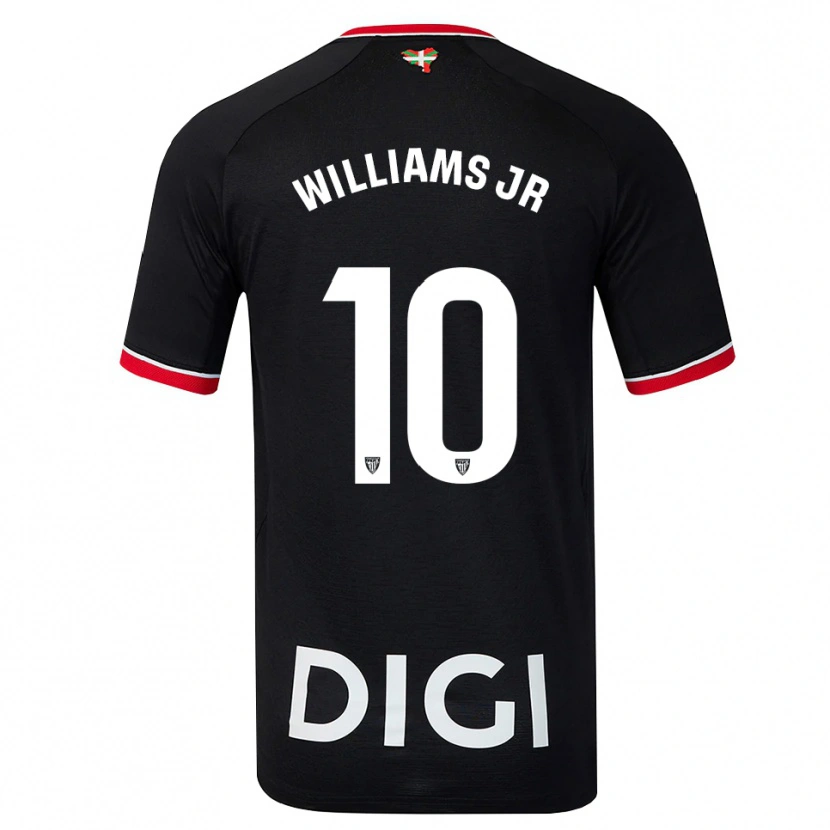 Danxen Criança Camisola Nico Williams #10 Preto Branco Vermelho Alternativa 2026/27 Camisa