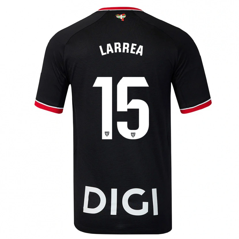 Danxen Criança Camisola Beñat Larrea #15 Preto Branco Vermelho Alternativa 2026/27 Camisa