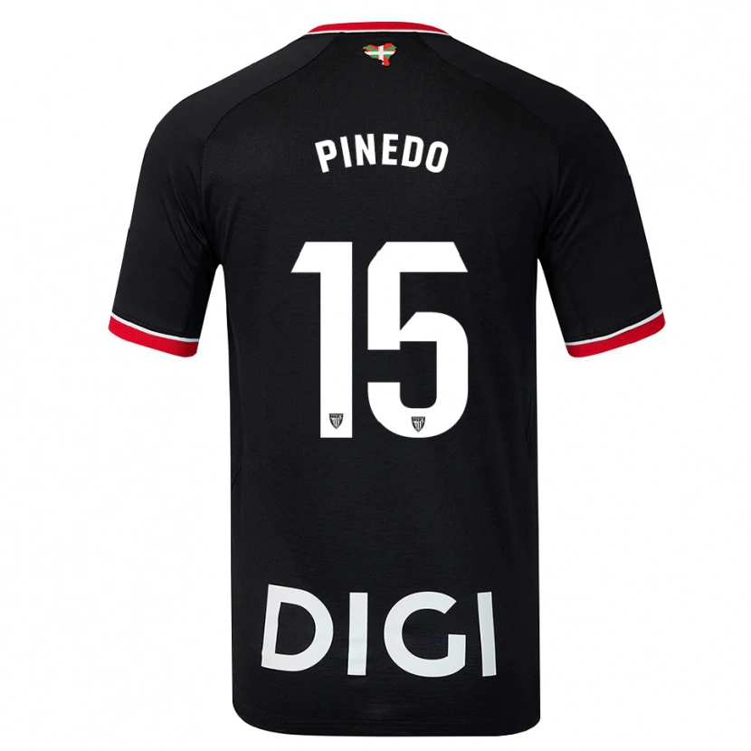 Danxen Criança Camisola Clara Pinedo Castresana #15 Preto Branco Vermelho Alternativa 2026/27 Camisa