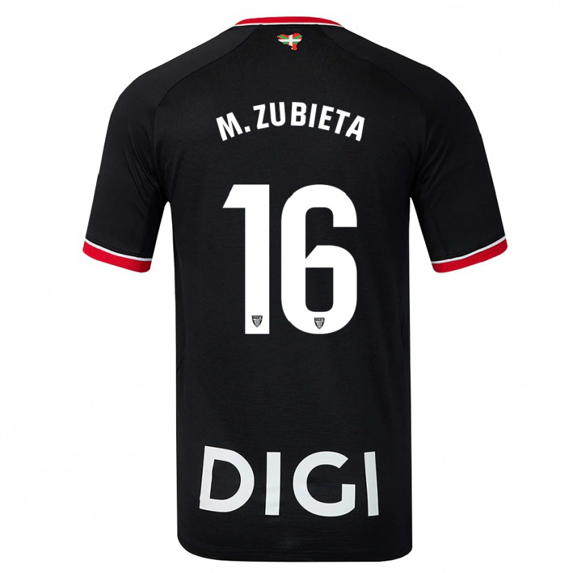 Danxen Criança Camisola Maite Zubieta Aranbarri #16 Preto Branco Vermelho Alternativa 2026/27 Camisa