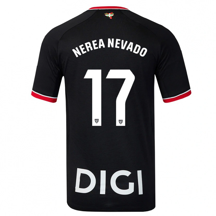 Danxen Criança Camisola Nerea Nevado Gómez #17 Preto Branco Vermelho Alternativa 2026/27 Camisa