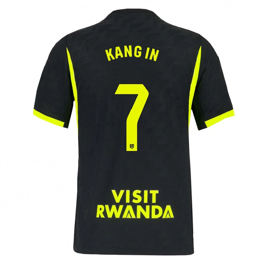 Danxen Criança Camisola Kang-In Lee #7 Verde Brilhante Preto Alternativa 2026/27 Camisa
