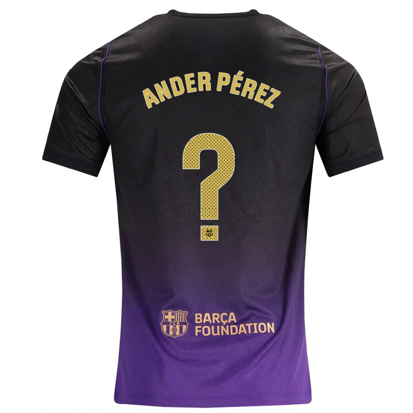 Danxen Criança Camisola Ander Pérez #0 Roxo Amarelo Preto Alternativa 2026/27 Camisa