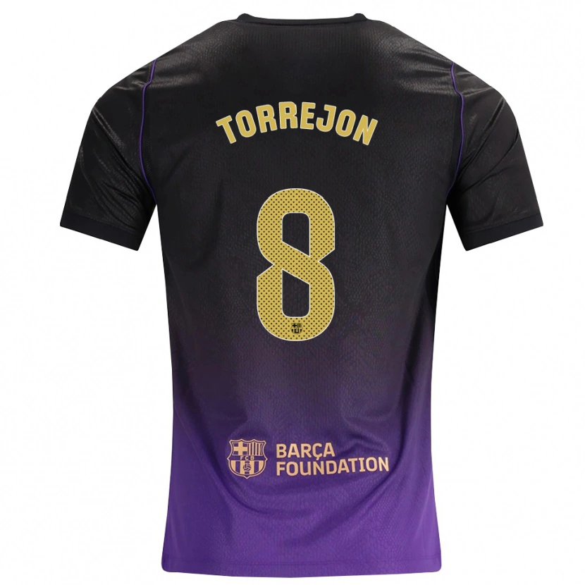 Danxen Criança Camisola Marta Torrejon #8 Roxo Amarelo Preto Alternativa 2026/27 Camisa