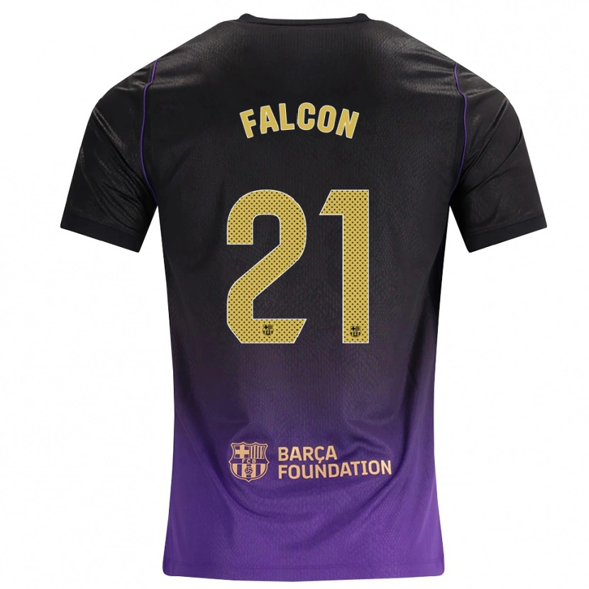 Danxen Criança Camisola Andrea Falcon #21 Roxo Amarelo Preto Alternativa 2026/27 Camisa