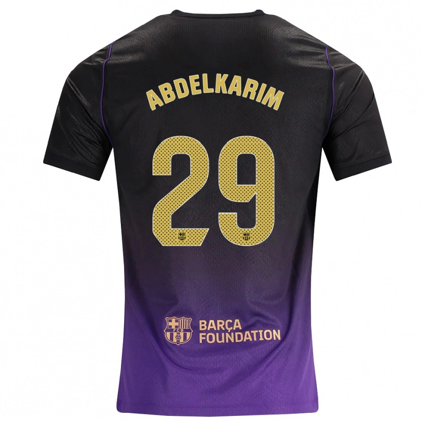 Danxen Criança Camisola Hamza Abdelkarim #29 Roxo Amarelo Preto Alternativa 2026/27 Camisa