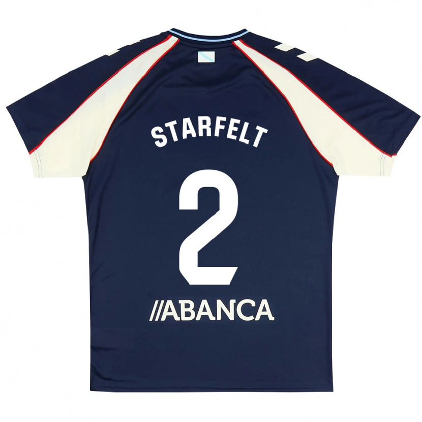 Danxen Criança Camisola Carl Starfelt #2 Azul Real Vermelho Branco Alternativa 2026/27 Camisa