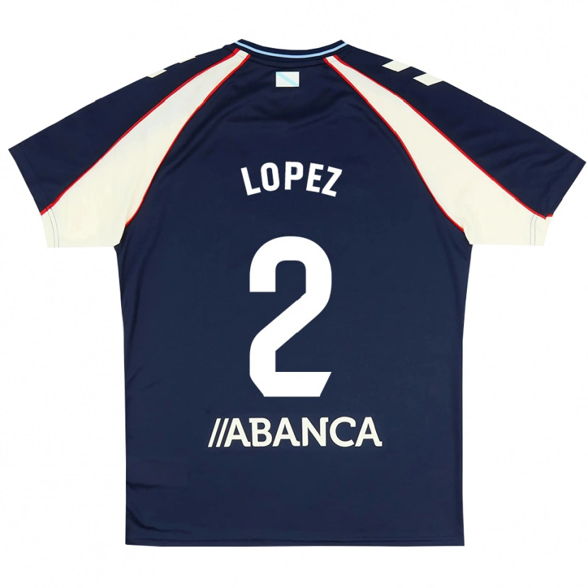 Danxen Criança Camisola Iván López #2 Azul Real Vermelho Branco Alternativa 2026/27 Camisa