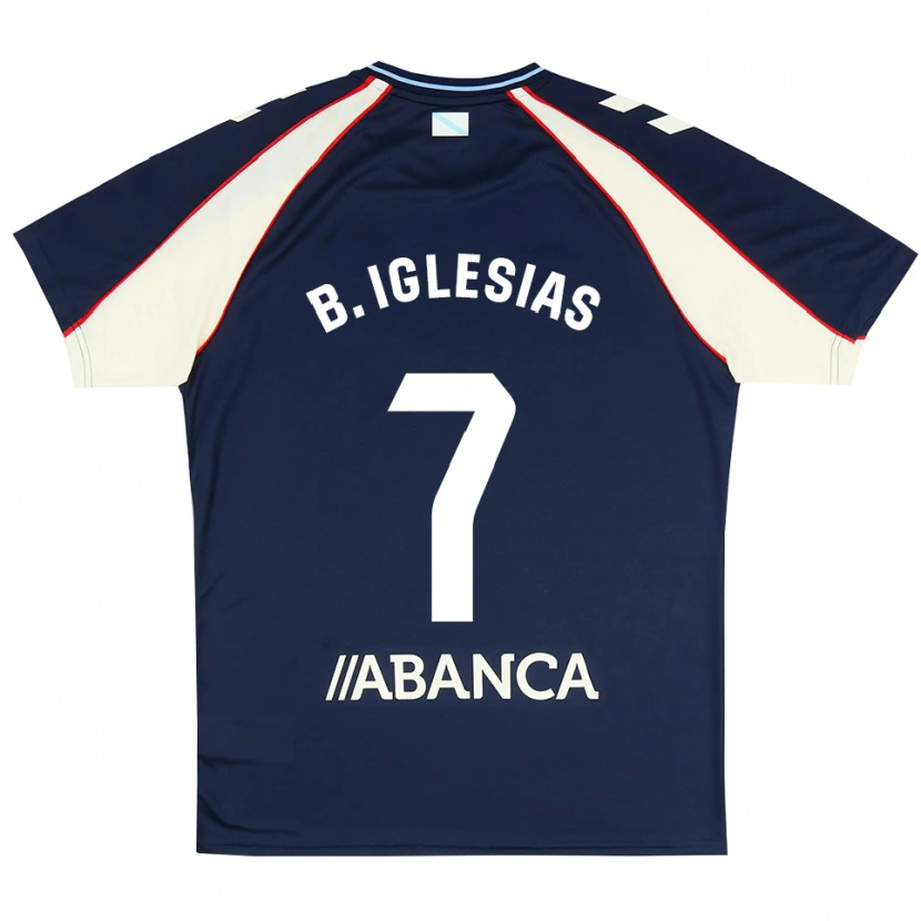 Danxen Criança Camisola Borja Iglesias #7 Azul Real Vermelho Branco Alternativa 2026/27 Camisa