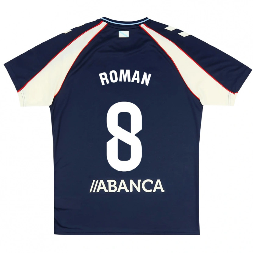 Danxen Criança Camisola Miguel Román #8 Azul Real Vermelho Branco Alternativa 2026/27 Camisa