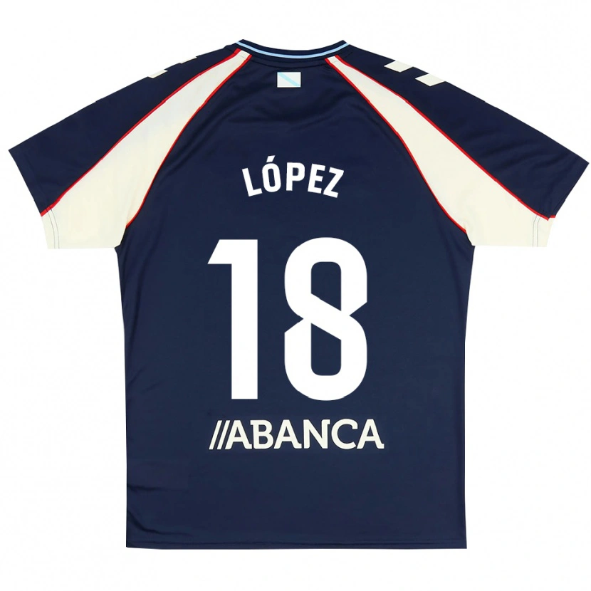 Danxen Criança Camisola Diego López #18 Azul Real Vermelho Branco Alternativa 2026/27 Camisa