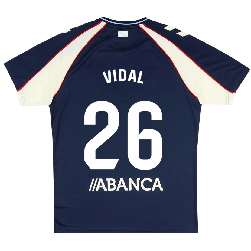 Danxen Criança Camisola Marc Vidal #26 Azul Real Vermelho Branco Alternativa 2026/27 Camisa