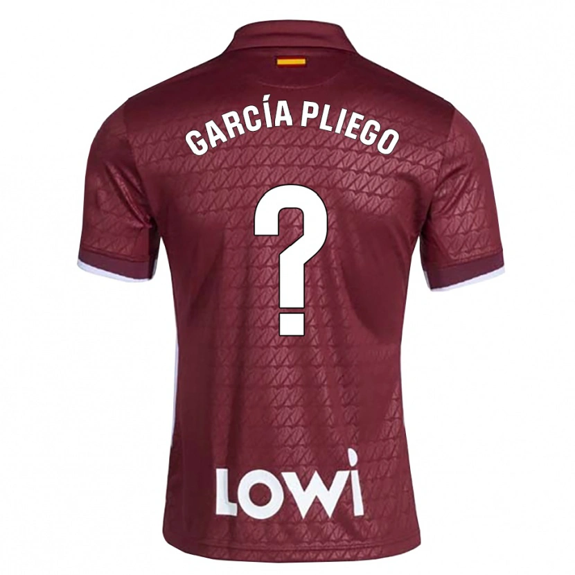 Danxen Criança Camisola Hugo García Pliego #0 Vermelho Escuro Branco Alternativa 2026/27 Camisa