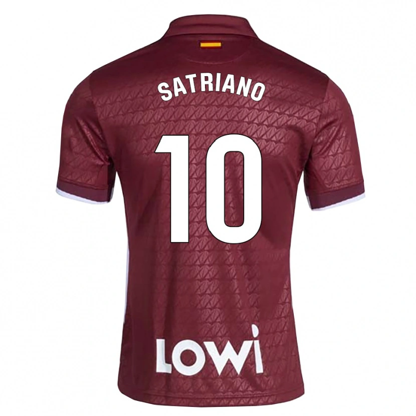 Danxen Criança Camisola Martín Satriano #10 Vermelho Escuro Branco Alternativa 2026/27 Camisa