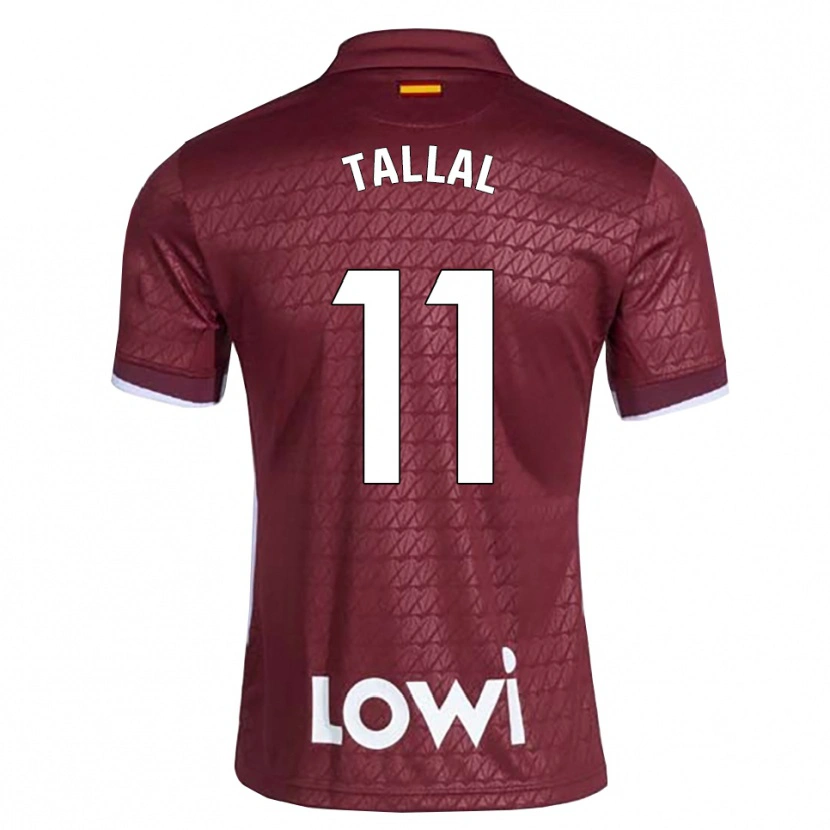 Danxen Criança Camisola Yassin Tallal #11 Vermelho Escuro Branco Alternativa 2026/27 Camisa