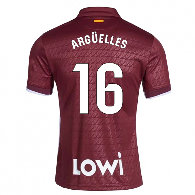 Danxen Criança Camisola David Argüelles #16 Vermelho Escuro Branco Alternativa 2026/27 Camisa