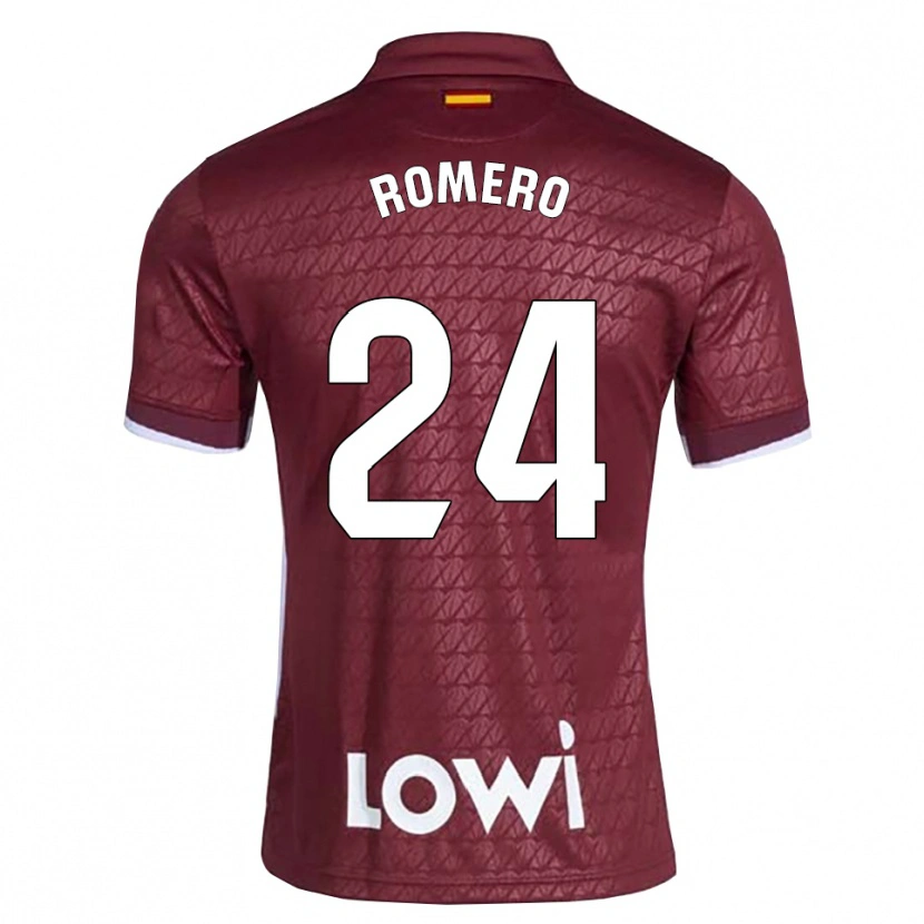 Danxen Criança Camisola Zaid Romero #24 Vermelho Escuro Branco Alternativa 2026/27 Camisa