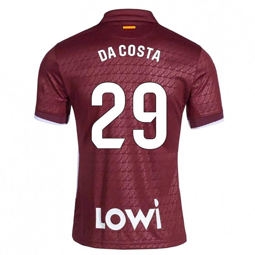 Danxen Criança Camisola Coba Da Costa #29 Vermelho Escuro Branco Alternativa 2026/27 Camisa