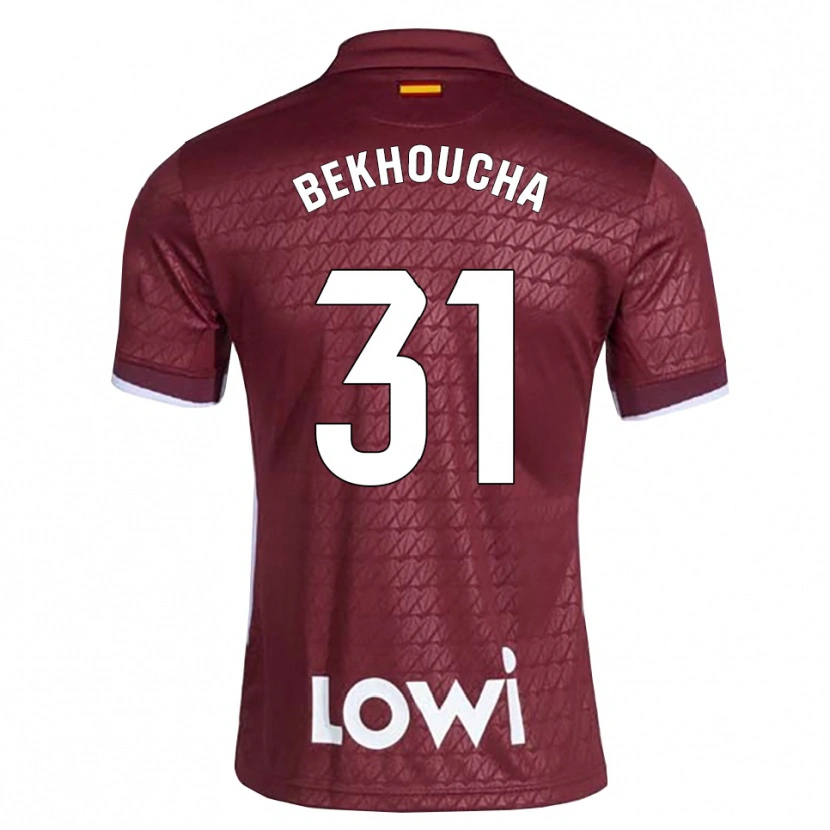 Danxen Criança Camisola Ismael Bekhoucha #31 Vermelho Escuro Branco Alternativa 2026/27 Camisa